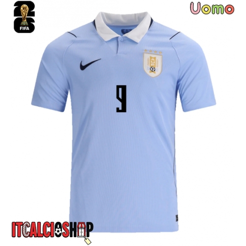 Uruguay Darwin Nunez #9 Prima Maglia Mondiali 2026 Manica Corta